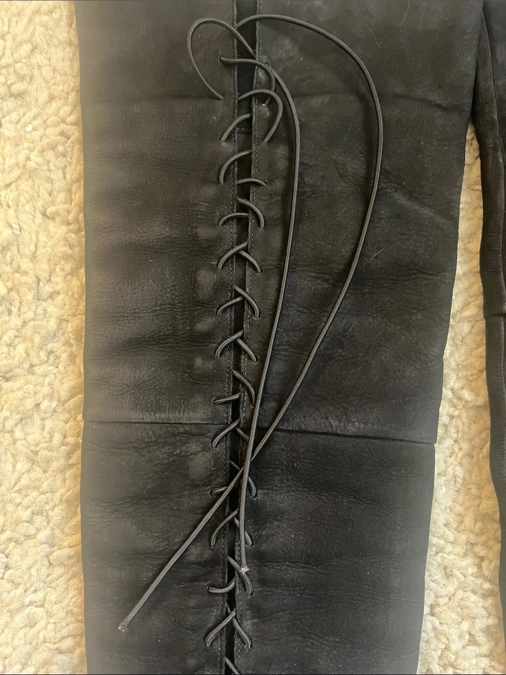 SCHUTZ Black Over-the-Knee Lace-Up Stiletto Boots